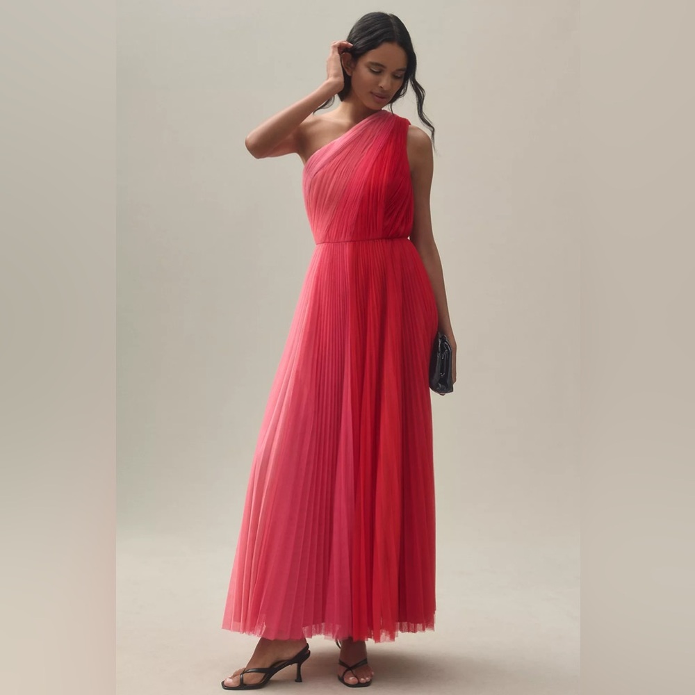Anthropologie Hutch One-Shoulder Tulle Maxi Dress